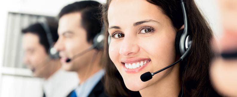 Telefonistinnen aus einem Callcenter in Düsseldorf