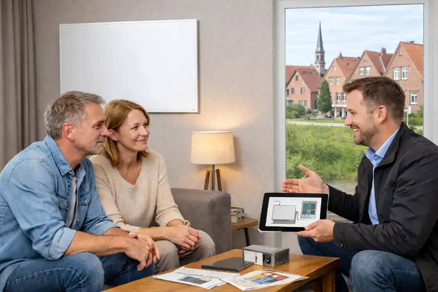 Beratung zur Infrarotheizung in einem Wohnraum in Niedersachsen