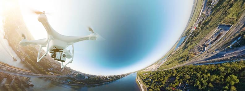 Fotoaufnahmen in 3D aus der Luft aufgenommen
