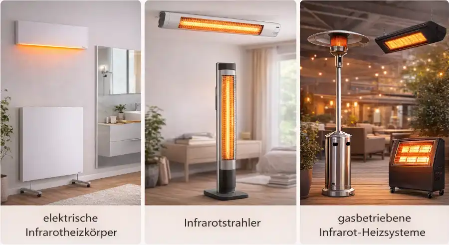 Übersicht verschiedener Infrarotheizungstypen im Vergleich