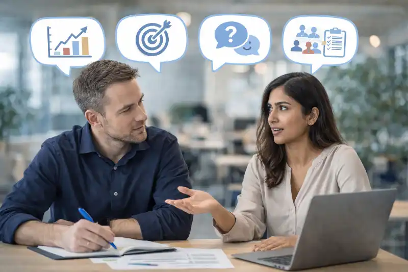 Unternehmer bereitet Webdesign Projekt strukturiert vor