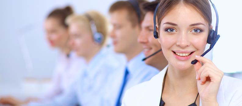 Das Team im Callcenter bei der Arbeit