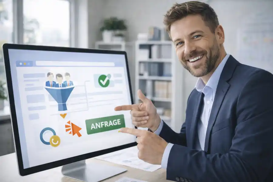 Symbolische Darstellung von Website Conversion