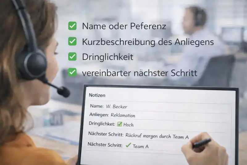 Pragmatische Dokumentation im Telefonservice ohne Überlastung