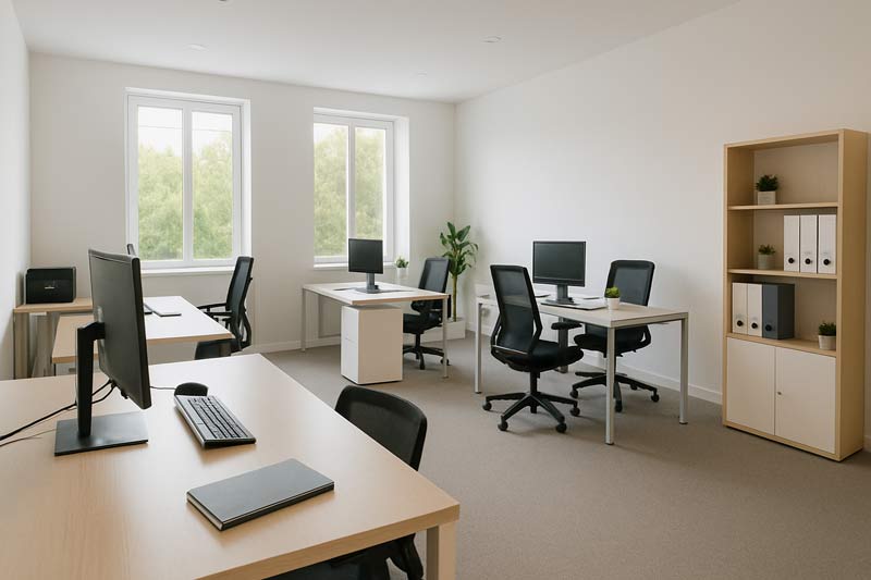 Gebäudereinigung im Büro – professionelle Objektreinigung am Arbeitsplatz mit moderner Ausstattung