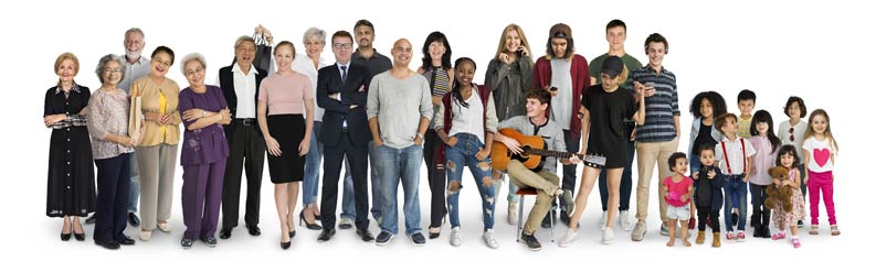 Gruppenfoto im Studio des Fotografen