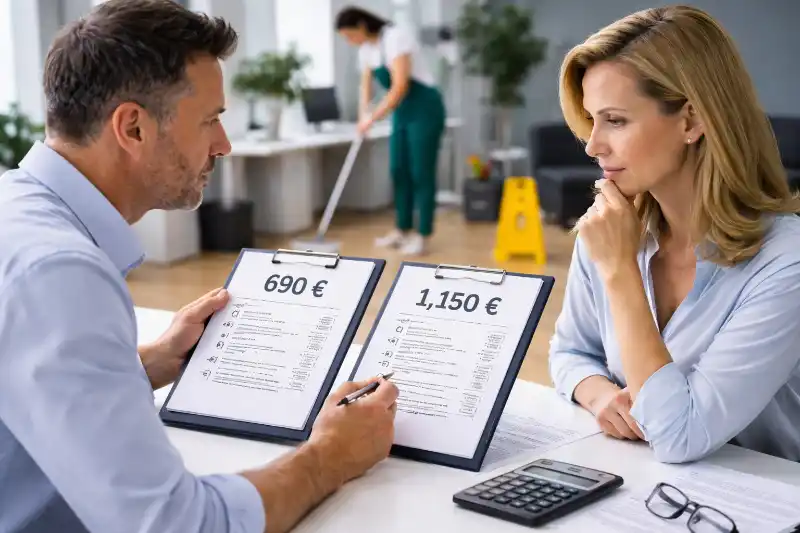 Vergleich günstiger Reinigungsangebote im Büroalltag