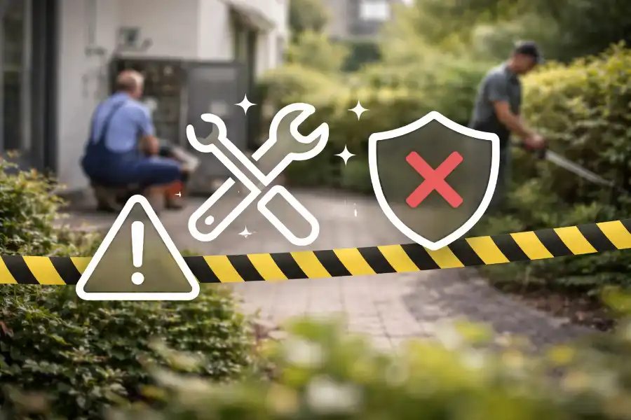 Symbolische Darstellung von Abgrenzung bei Hausmeisterleistungen