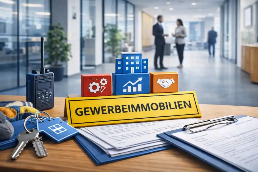 Symbolische Darstellung eines Hausmeisterservices in einer Gewerbeimmobilie