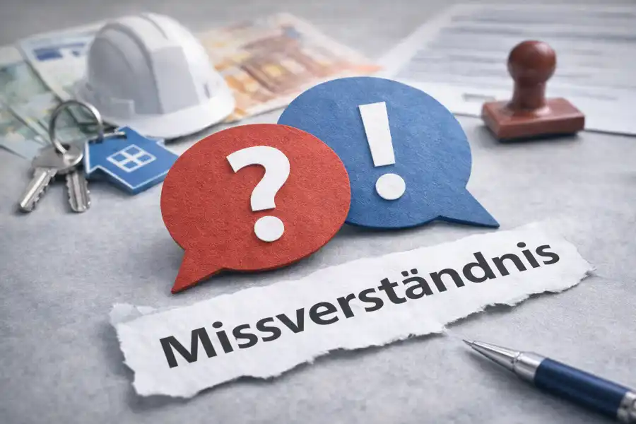 Symbolische Darstellung für Missverständnisse im Hausmeisterservice