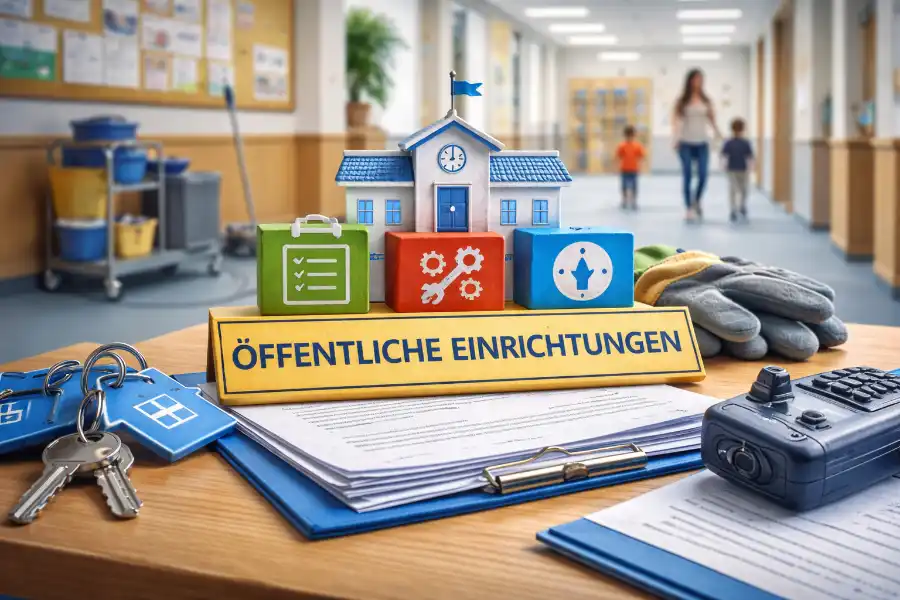 Symbolische Darstellung eines Hausmeisterservices in öffentlichen Einrichtungen