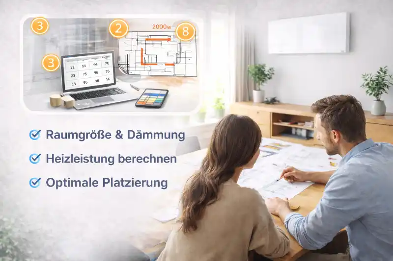 Planung und Dimensionierung einer Infrarotheizung im Wohnraum