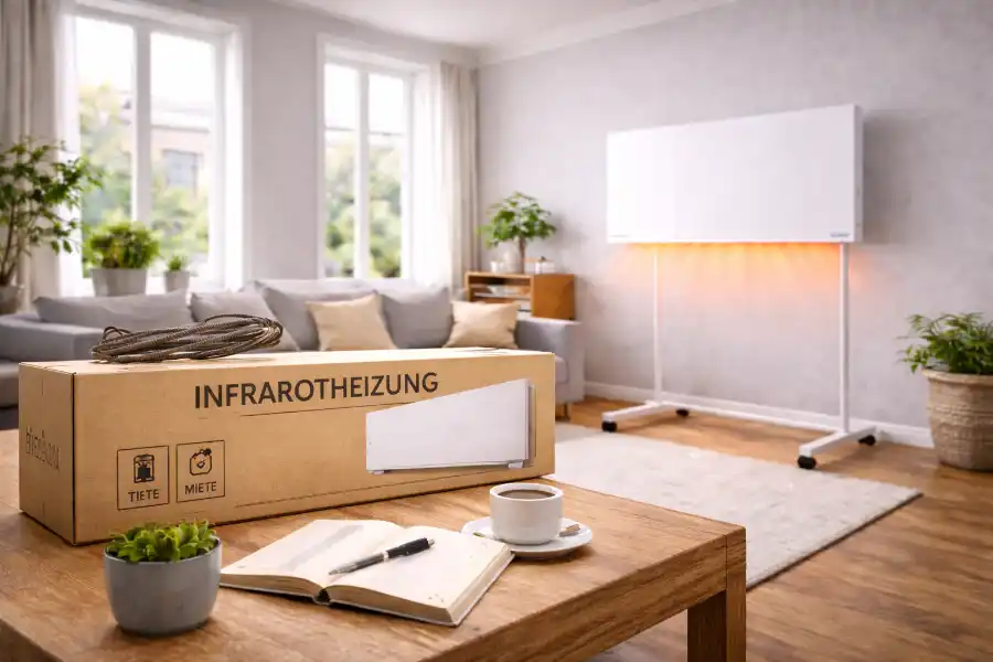 Temporärer Einsatz einer Infrarotheizung in einem Wohnraum