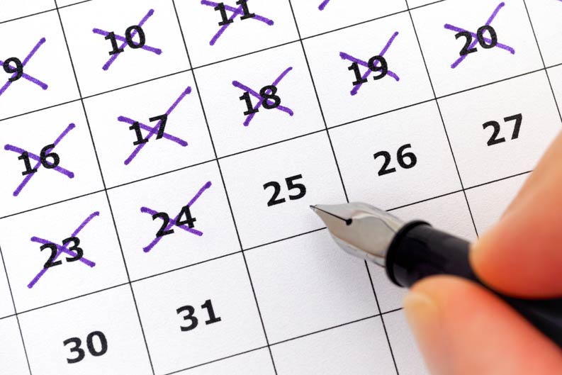 Die regelmäßige und zuverlässige Terminplanung und Einhaltung der Büroreinigung für den ganzen Monat