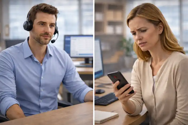 Kunde legt trotz angenommenem Anruf im Callcenter auf