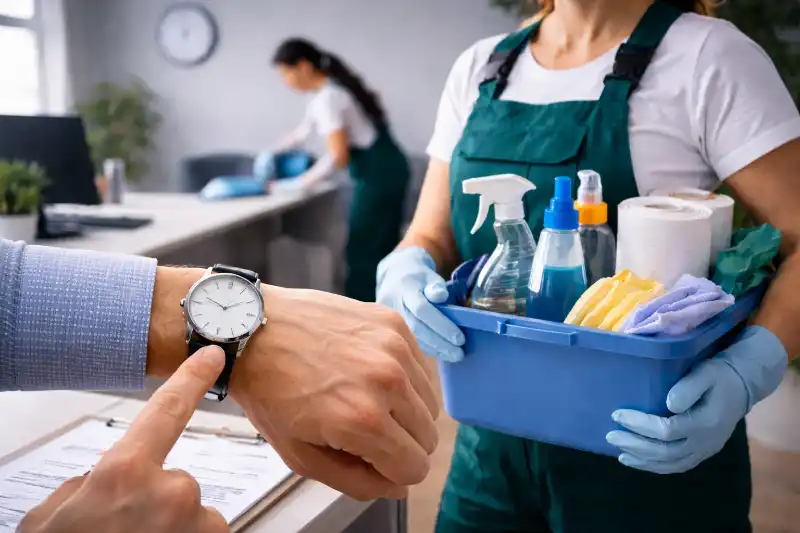 Kurzfristige Reinigung in einem Büro