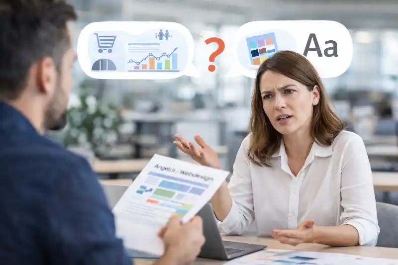 Auftraggeber und Webdesigner sprechen aneinander vorbei