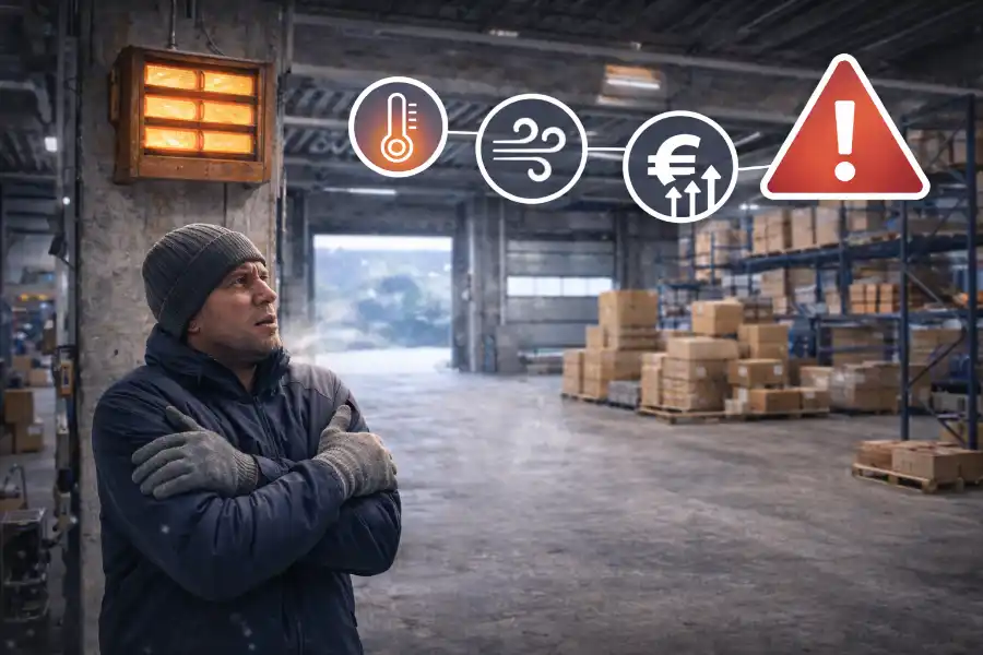 Moderne Industriehalle trotz neuer Heizung mit Kälteempfinden