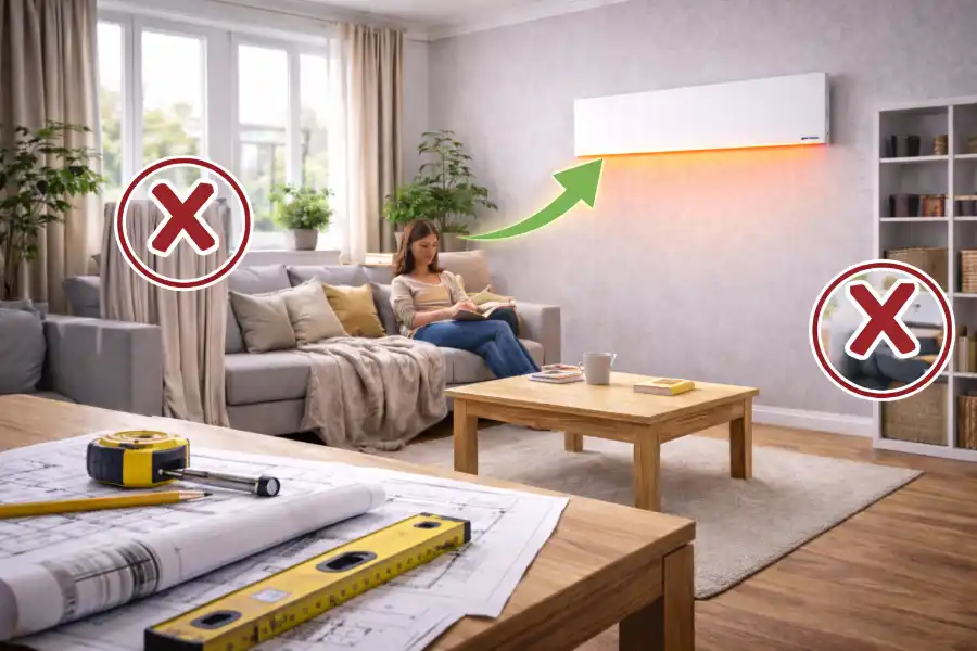 Richtige Platzierung einer flachen Infrarotheizung im Wohnraum