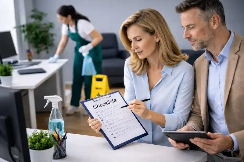 Qualitätskontrolle der Reinigungsleistung im Büroalltag