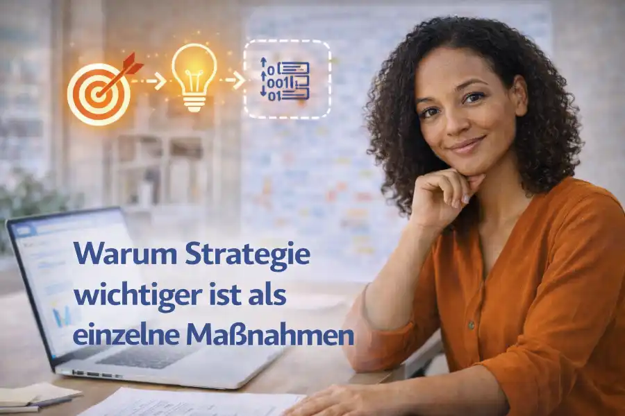 Unternehmerin entwickelt eine Online Marketing Strategie