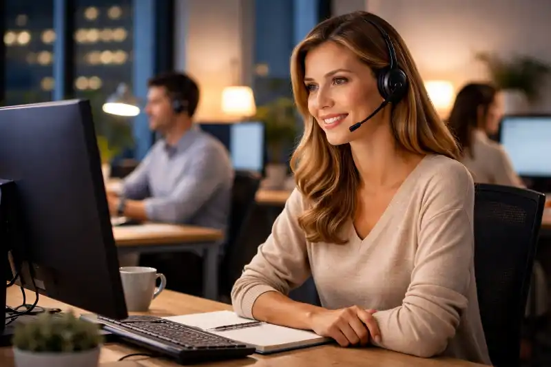 Telefonservice außerhalb der Geschäftszeiten in einem Büro