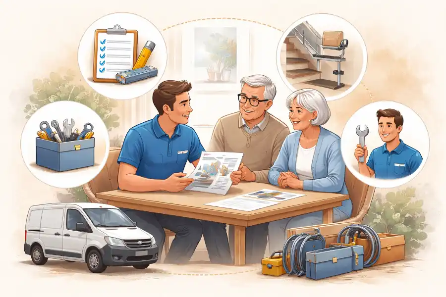 Beratung durch eine Treppenlift Firma im Wohnumfeld