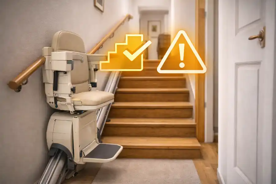 Treppenlift in einer schmalen Treppe