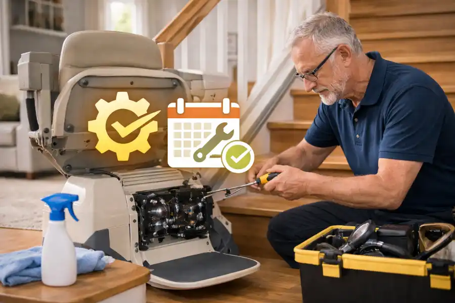 Wartung und Pflege eines Treppenlifts im Wohnhaus