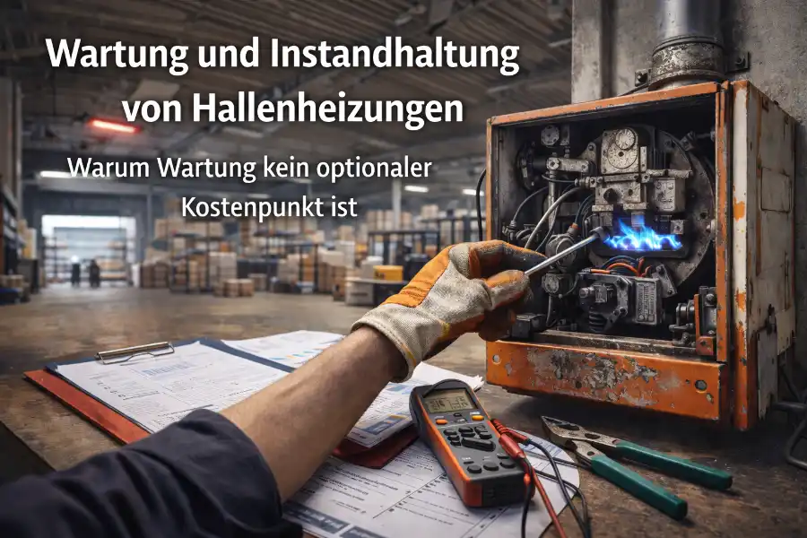 Wartung und Instandhaltung einer Hallenheizung im industriellen Umfeld