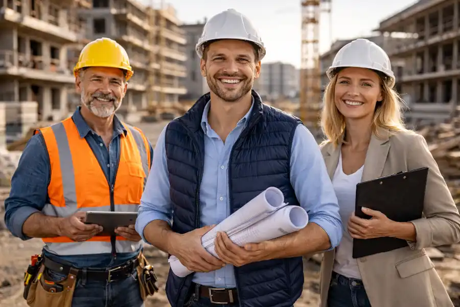 Bauunternehmen präsentiert Projekte und Leistungen auf moderner Website