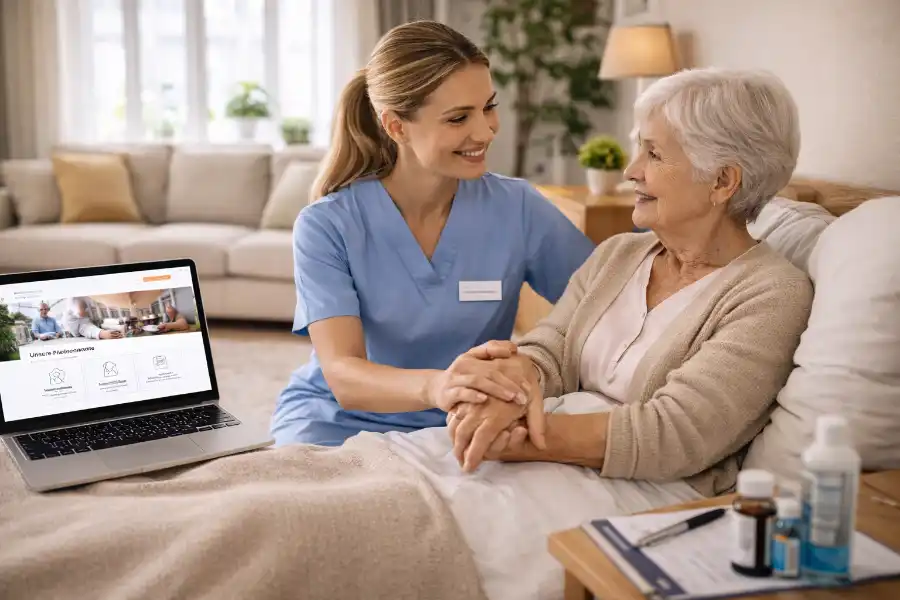 Mobiler Pflegedienst im häuslichen Umfeld mit moderner Website