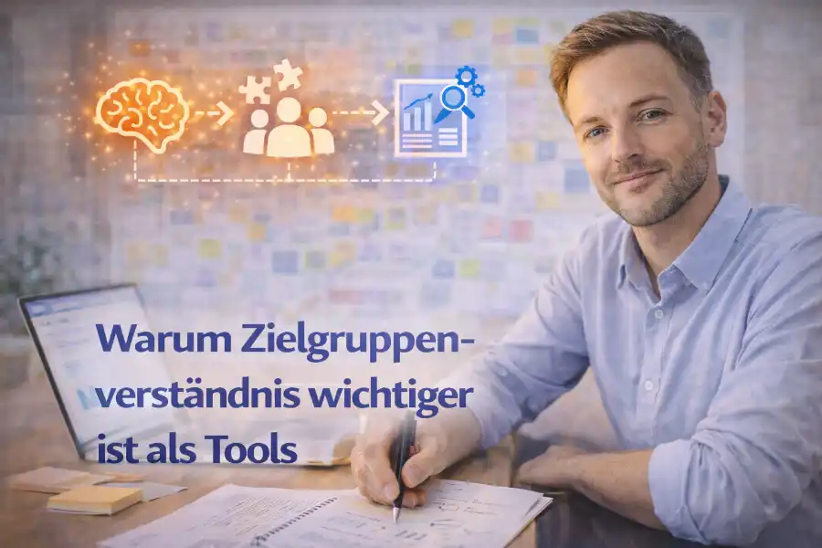 Unternehmerin analysiert Zielgruppen statt Tools